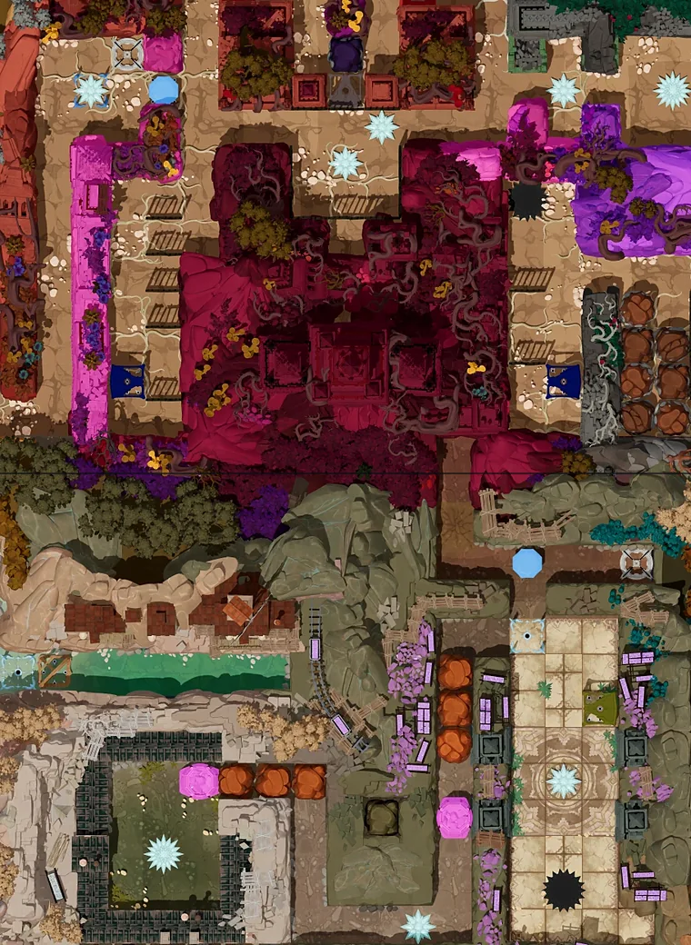 Map of Alter Beam with every puzzle entrance numbered
