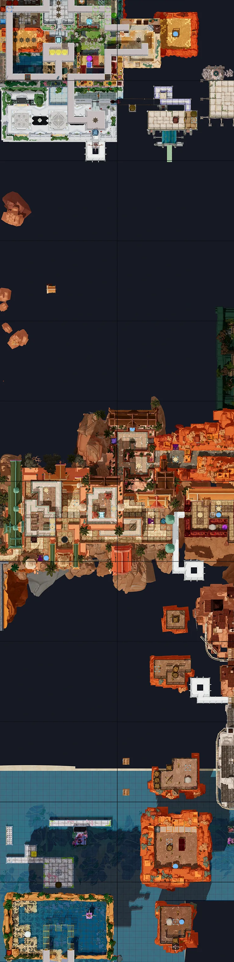 Map of Antipode High with every puzzle entrance numbered