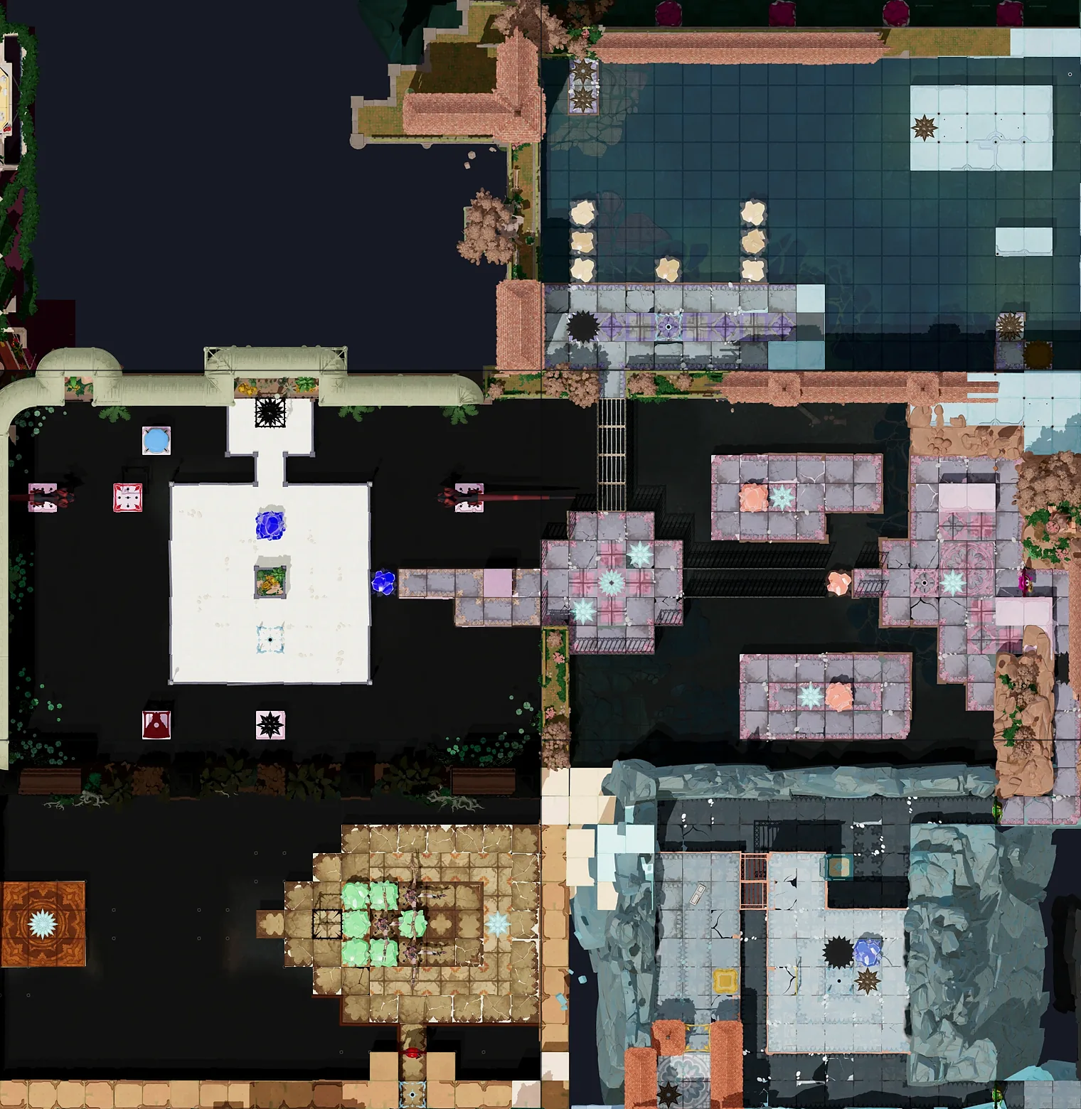 Map of Bard and Water with every puzzle entrance numbered