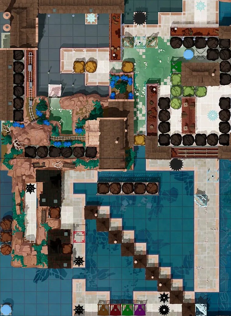 Map of Beams, Mirrorably with every puzzle entrance numbered
