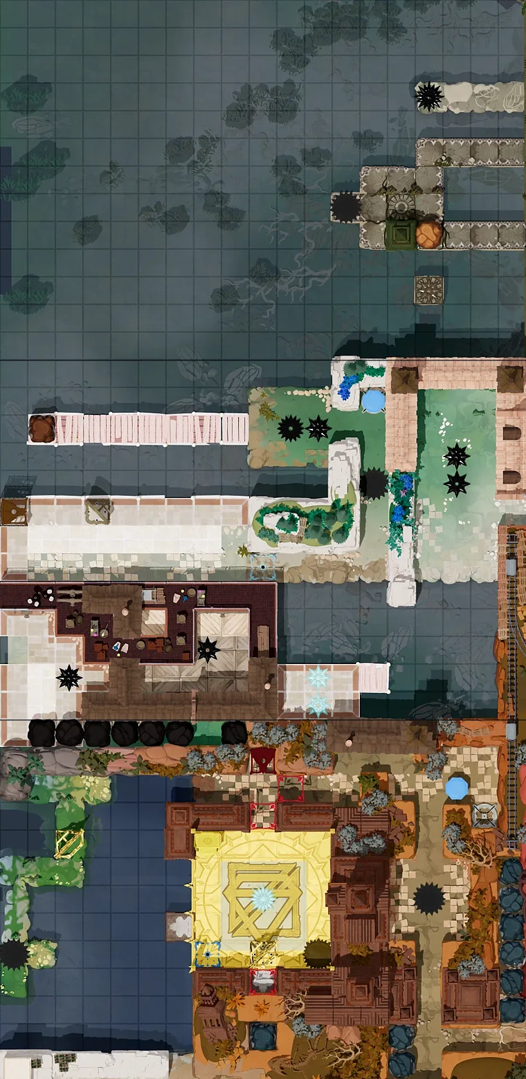 Map of Beams Reflected with every puzzle entrance numbered