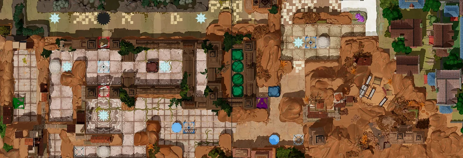 Map of Cart, Rod with every puzzle entrance numbered