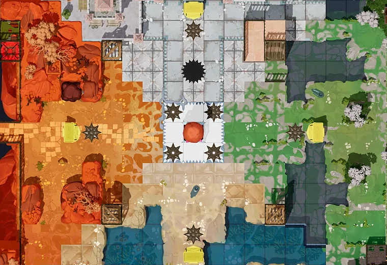 Map of Crossroads High with every puzzle entrance numbered