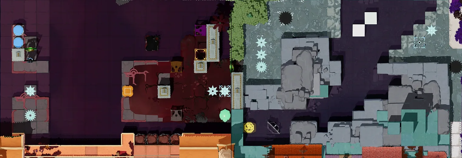 Map of Crystal Carts with every puzzle entrance numbered