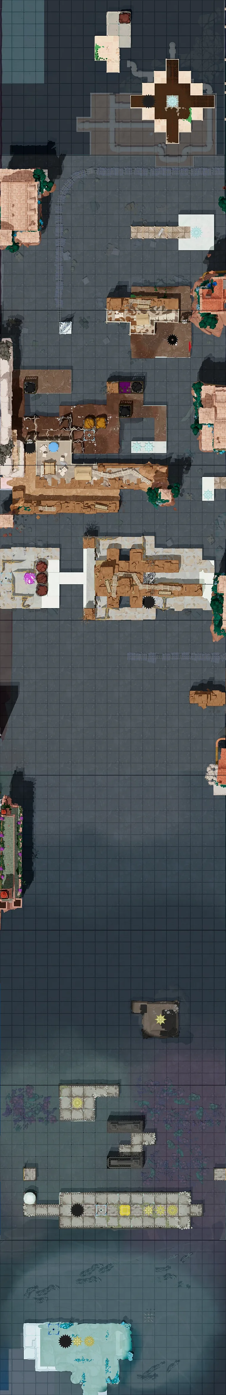 Map of Doubling Beams with every puzzle entrance numbered