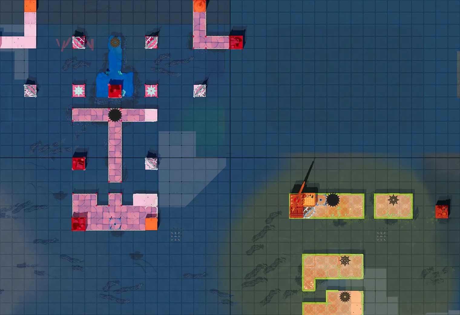 Map of Endless Skipping with every puzzle entrance numbered
