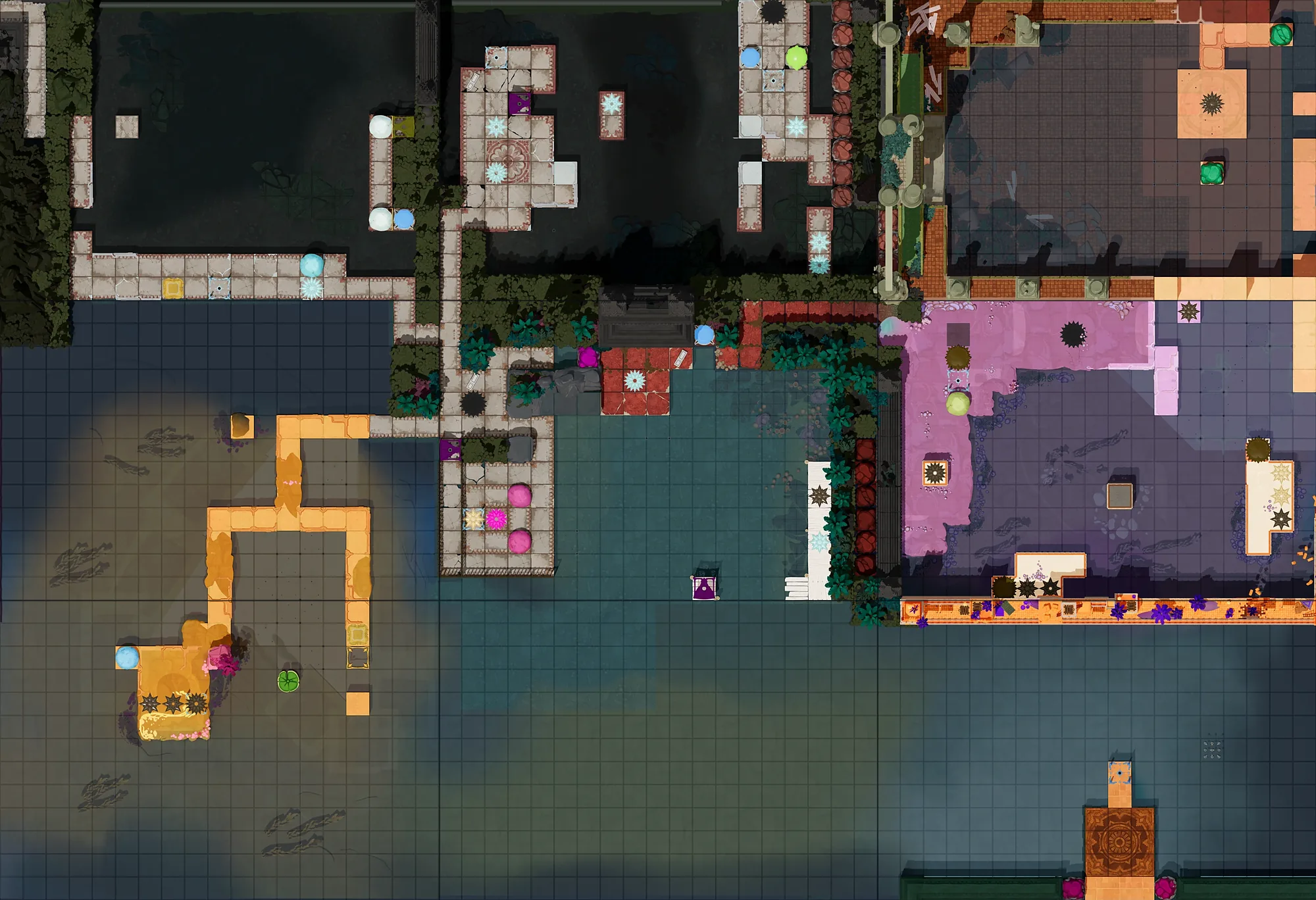 Map of Endpoint Skipping with every puzzle entrance numbered