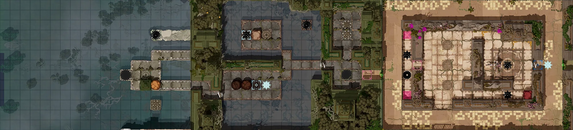 Map of Heroes and Artifacts with every puzzle entrance numbered