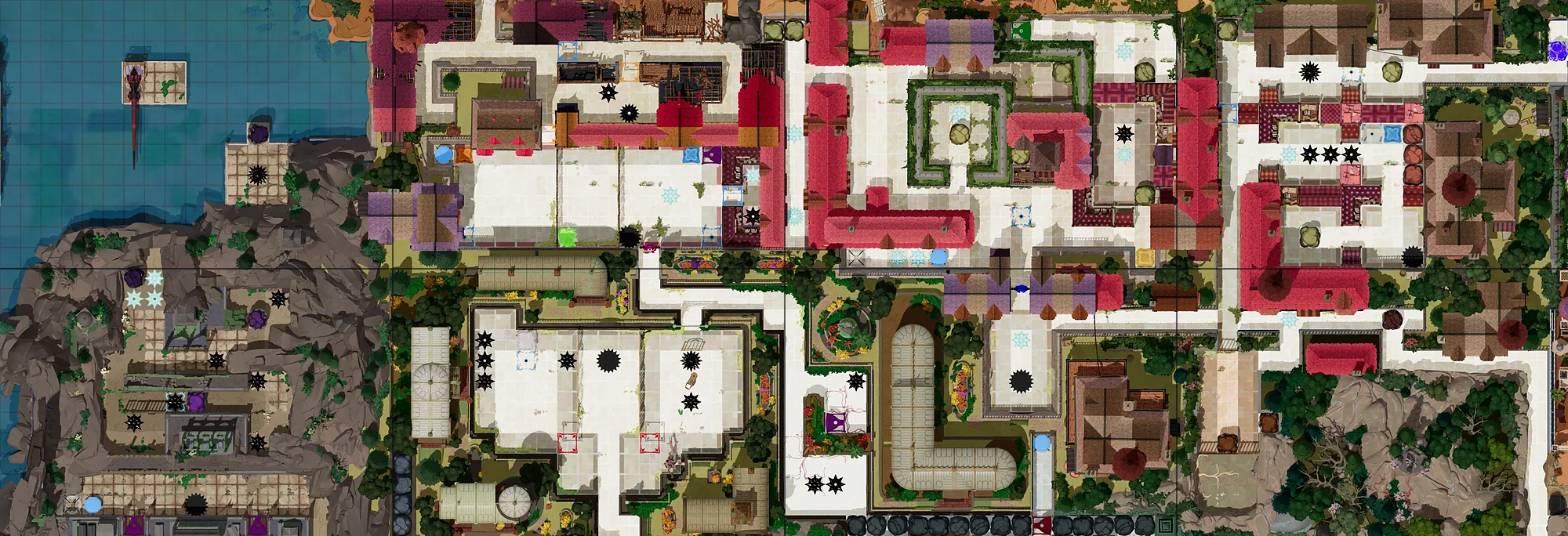 Map of Heroes and Light, Advanced with every puzzle entrance numbered