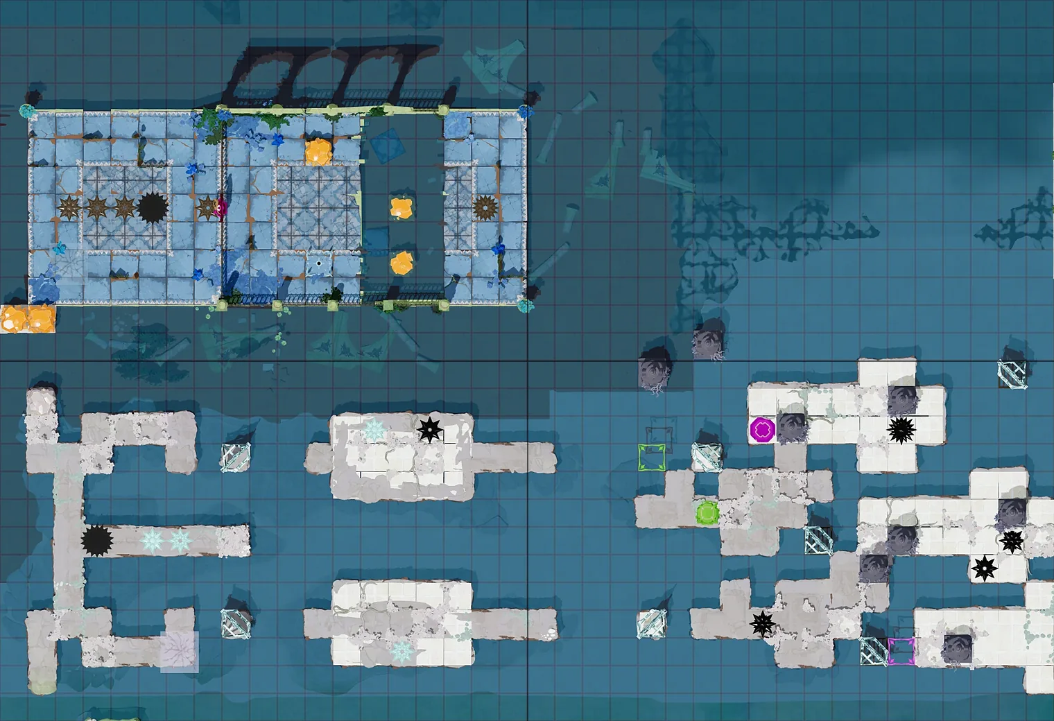 Map of Heroes, Duplicated with every puzzle entrance numbered
