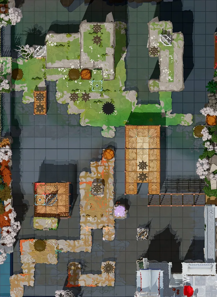 Map of Mirror Falling with every puzzle entrance numbered