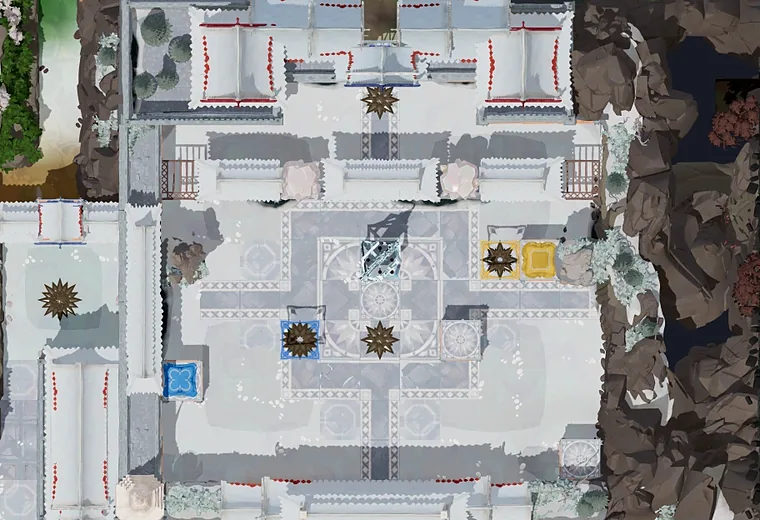 Map of Mirror on Head with every puzzle entrance numbered