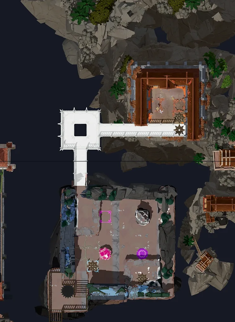 Map of Mirrors and Buttons with every puzzle entrance numbered