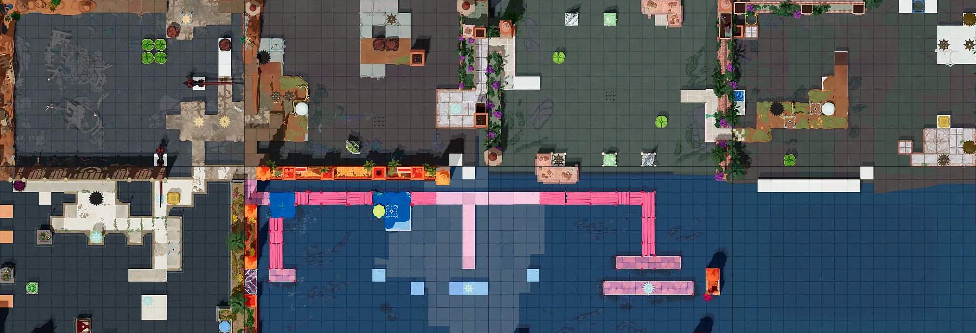Map of Mirrors and Rivers with every puzzle entrance numbered