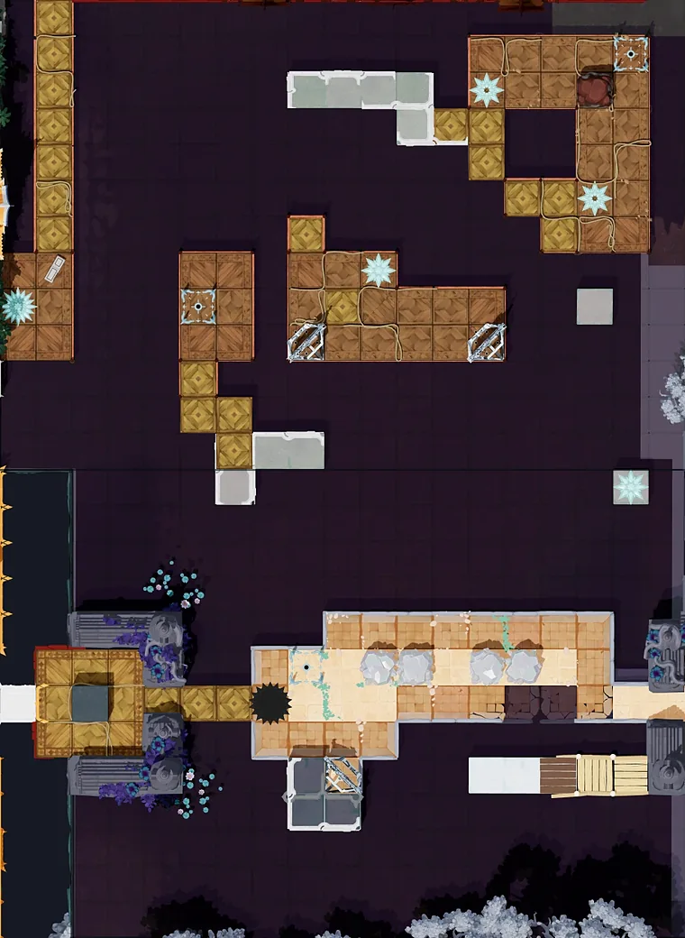 Map of Mirrors as Obstacles with every puzzle entrance numbered