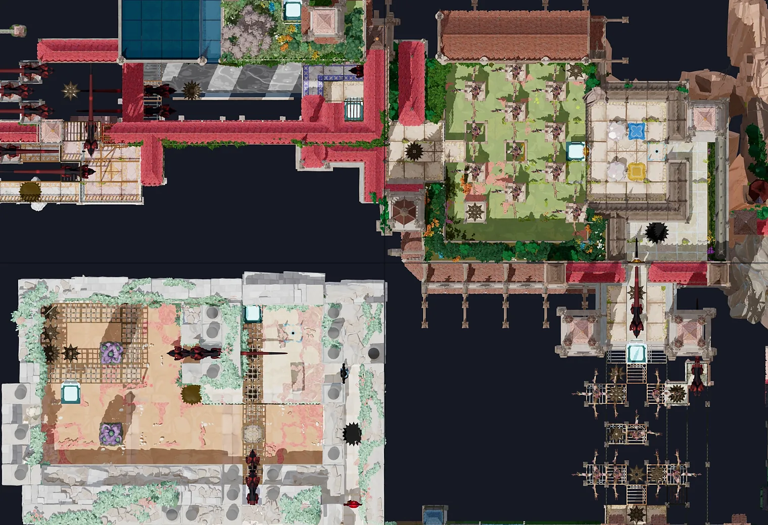 Map of Protection and Support with every puzzle entrance numbered