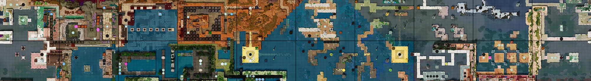 Map of Reflected Beams with every puzzle entrance numbered