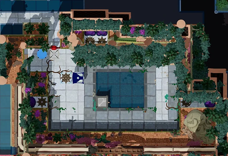 Map of Spinning Beams with every puzzle entrance numbered