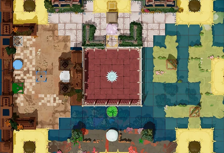 Map of The Antipode with every puzzle entrance numbered