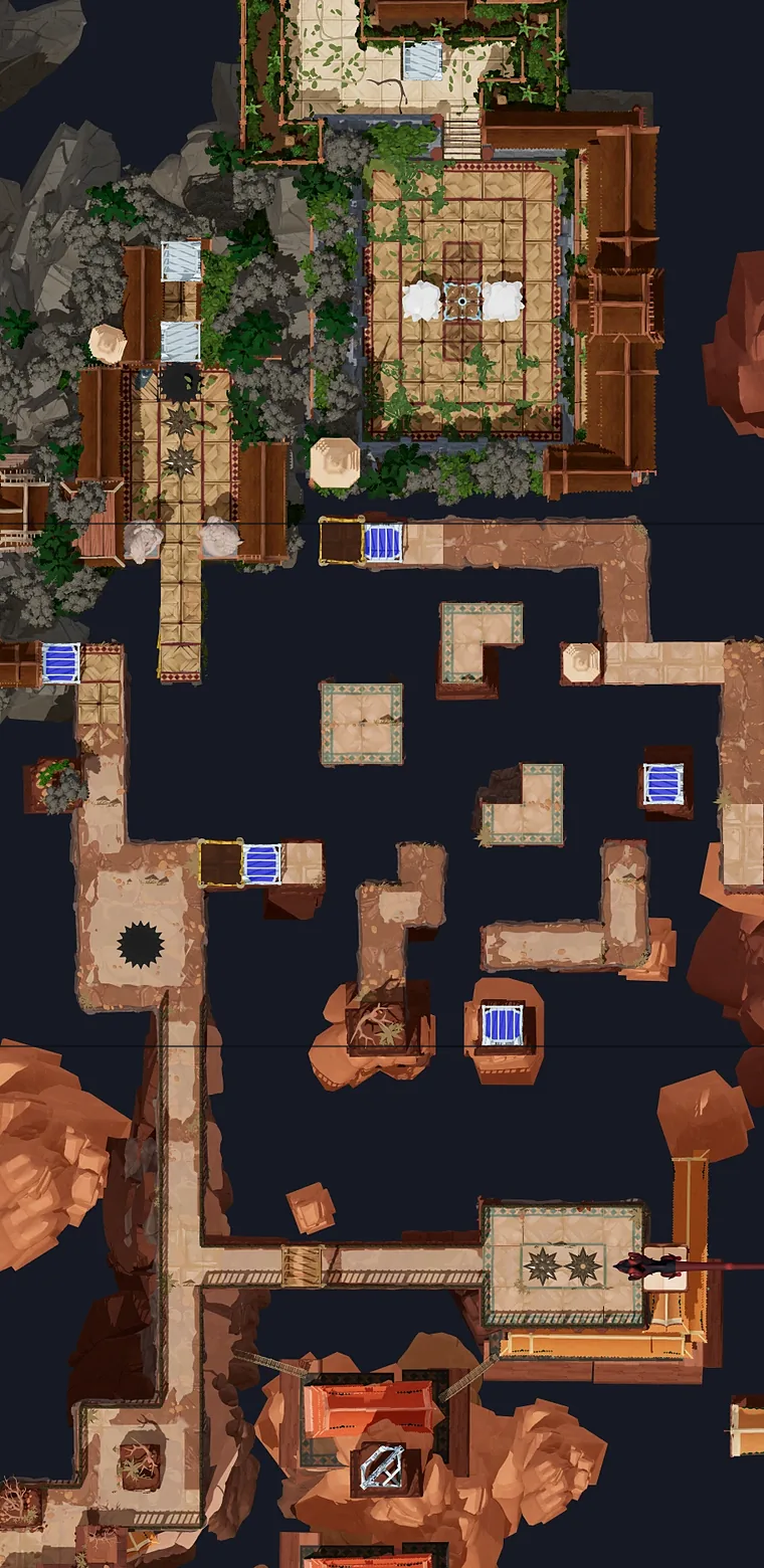 Map of The Mirror Way with every puzzle entrance numbered