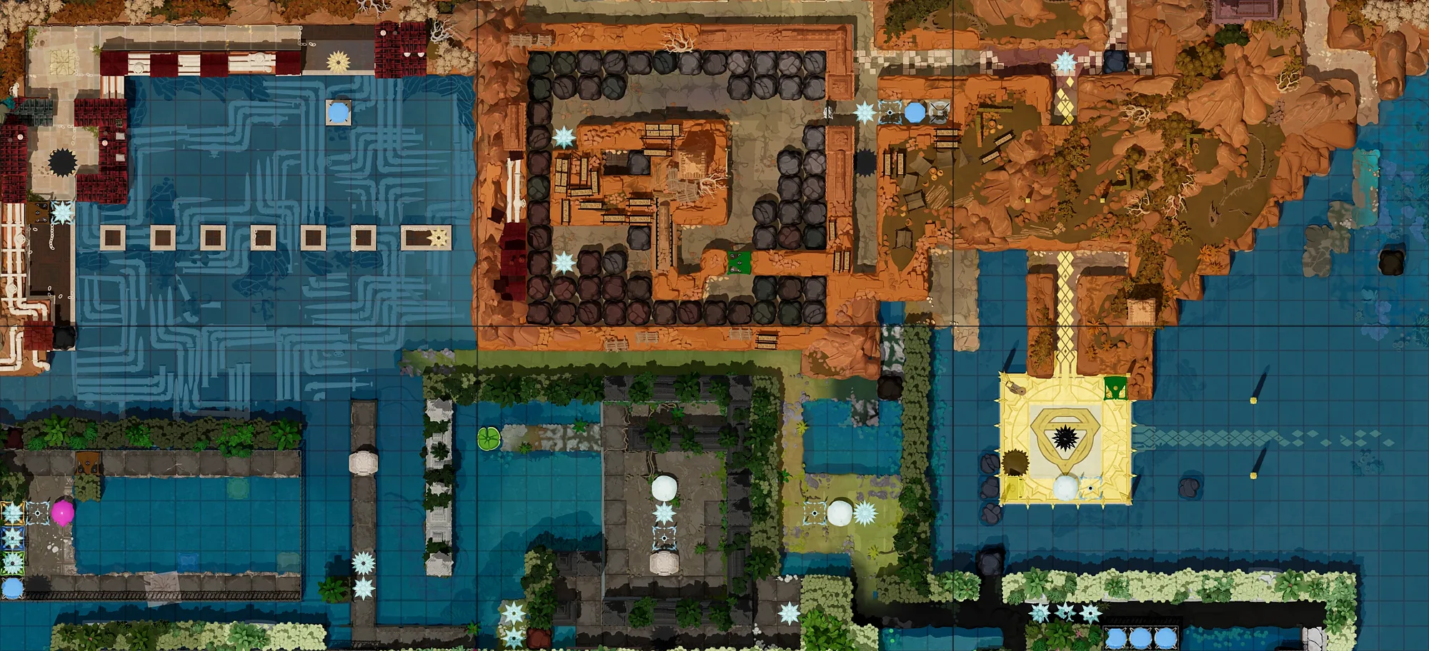 Map of Torc with every puzzle entrance numbered