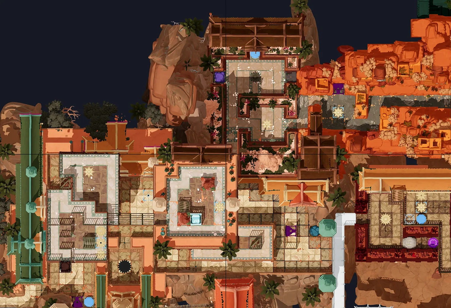 Map of Vertical Endpoints with every puzzle entrance numbered