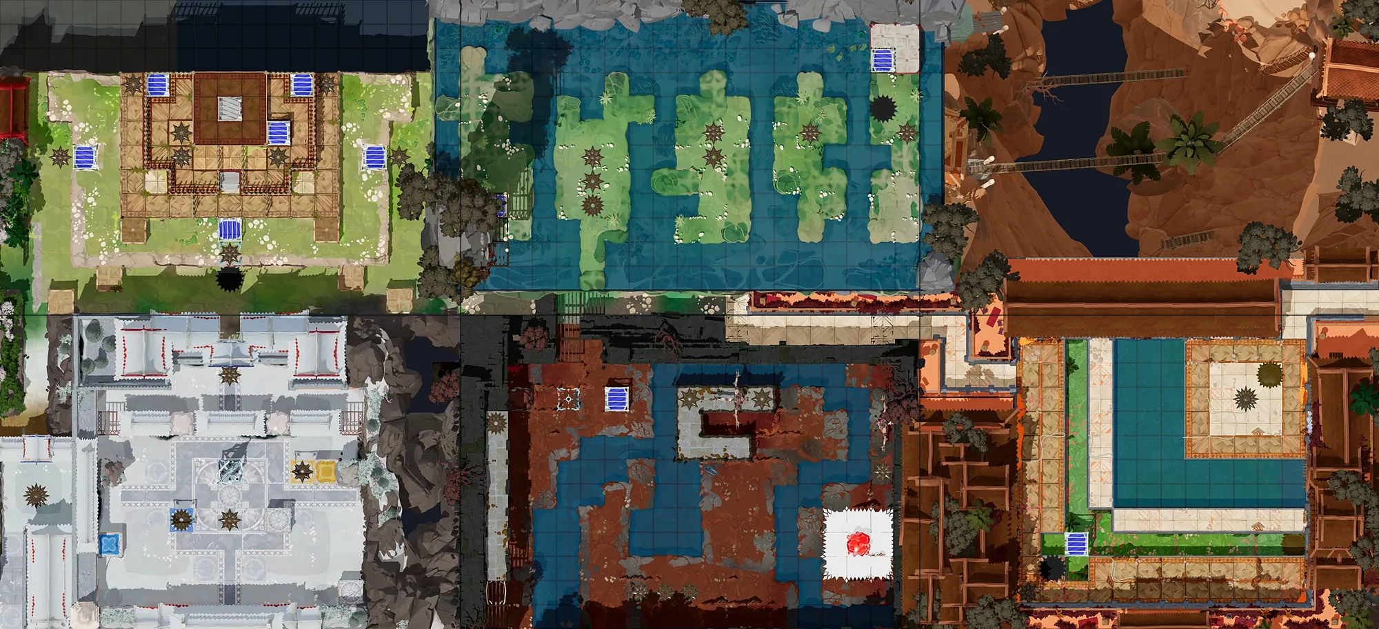 Map of Vertical Mirrors with every puzzle entrance numbered