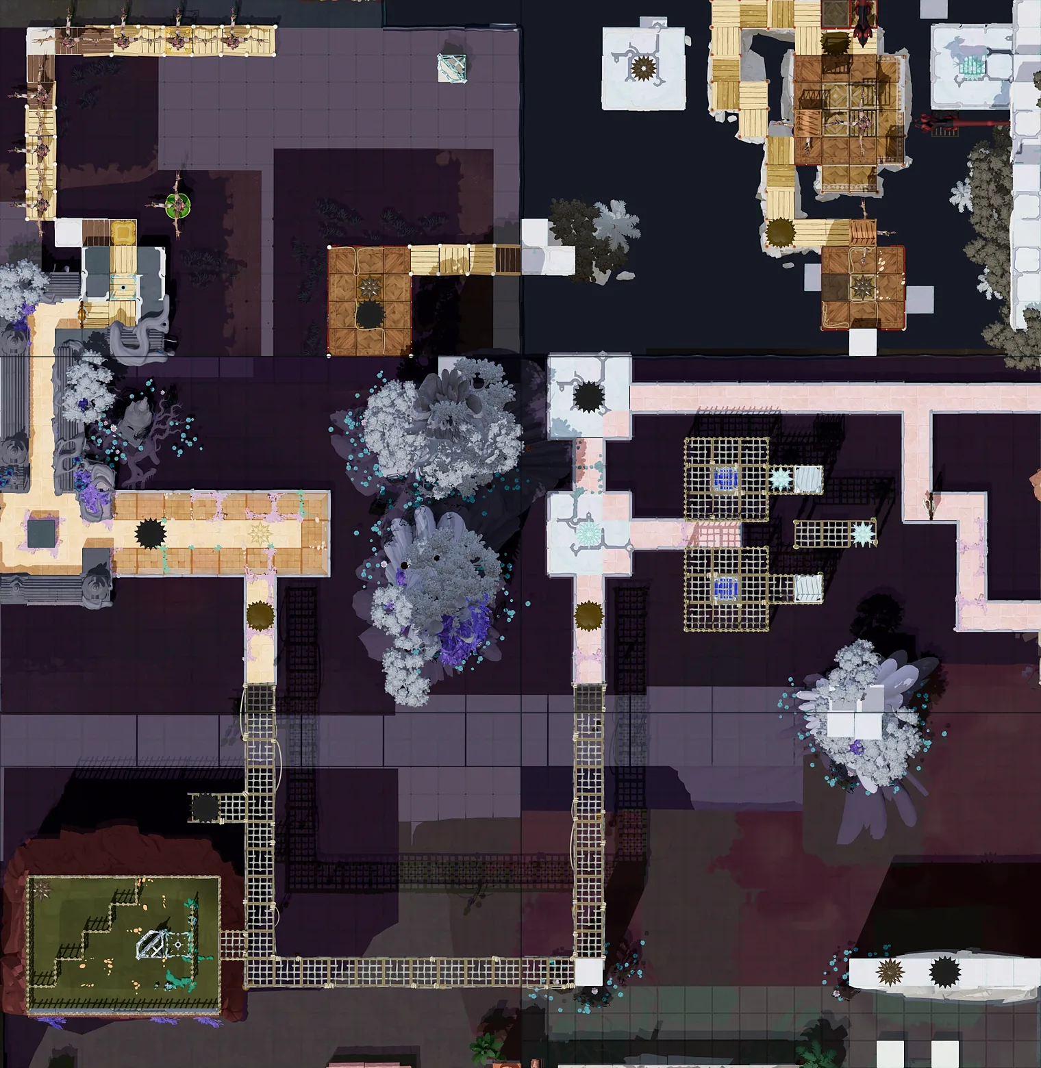 Map of Wrapping Mirrors with every puzzle entrance numbered